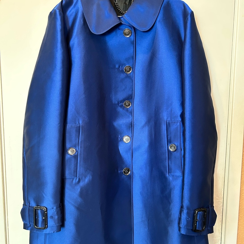 Burberry Blue Trench Coat with Tailored Design